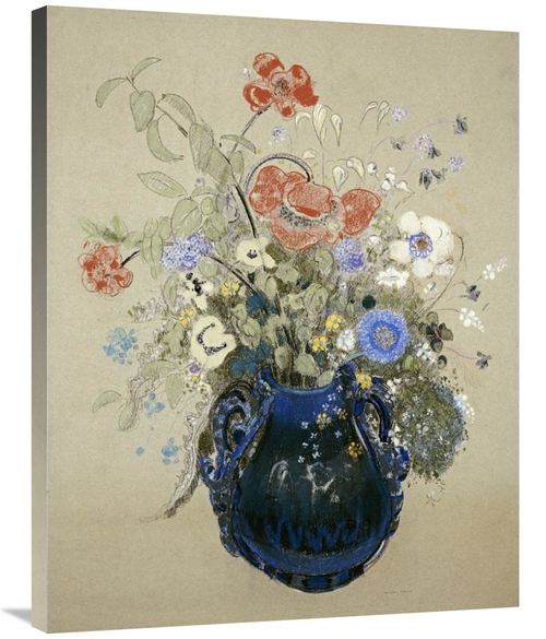 Global Gallery GCS-267080-36-142 36 in. A Vase of Blue Flowers Art Pri