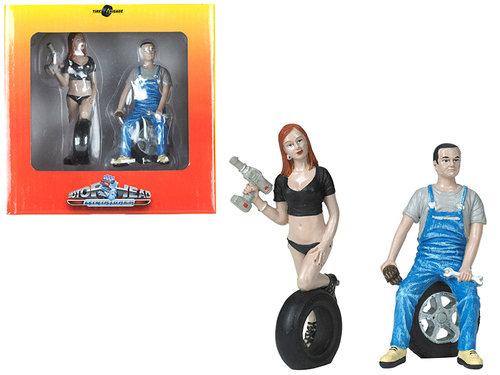 Michele and Derek Tire Brigade 2 piece Figurine Set 1/18 by Motorhead
