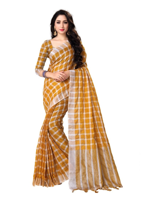 Generic Women's Blended Cotton Linen  Saree