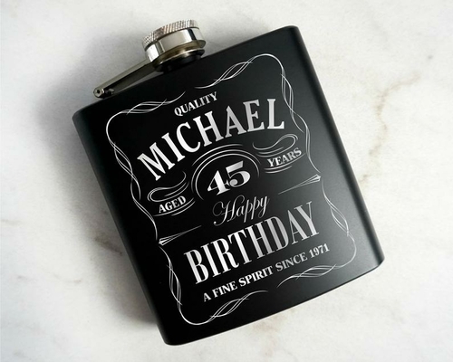 Birthday Flask Custom Engraved