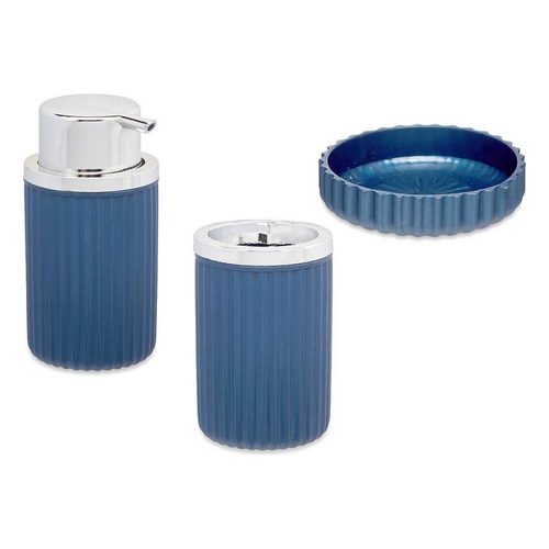 Bath Set 7 x 14,5 x 8,5 cm Blue Plastic