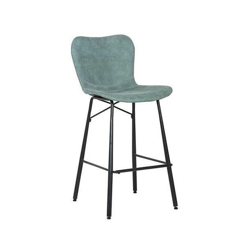 2Pc Fuzzy Leather Bar Chair