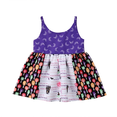 Fancy Kids Baby Girl Dress Halloween Sleeveless