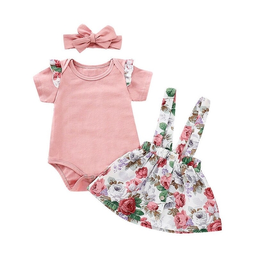 2019 New 3pcs Cute Toddler Baby Girl Summer Romper