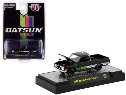 1978 Datsun Pickup Truck Custom Black with Stripes \Hobby Exclusive\"