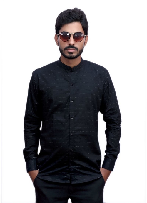 Generic Men's 100% Cotton Men Shirt (Black)