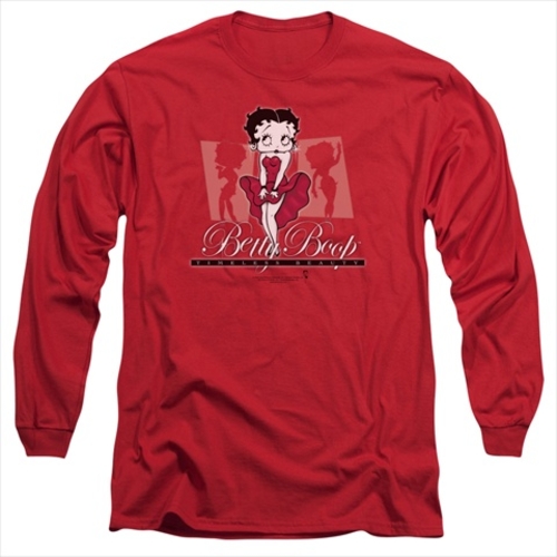 Boop-Timeless Beauty - Long Sleeve Adult 18-1 Tee, Red - Extra Lar