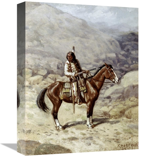 Global Gallery GCS-277141-16-142 16 in. Indian on Horseback Art Print 