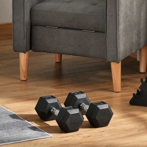 Soozier Rubber Dumbbells Weight Set, Total 50lbs(25lbs Each) Dumbbell