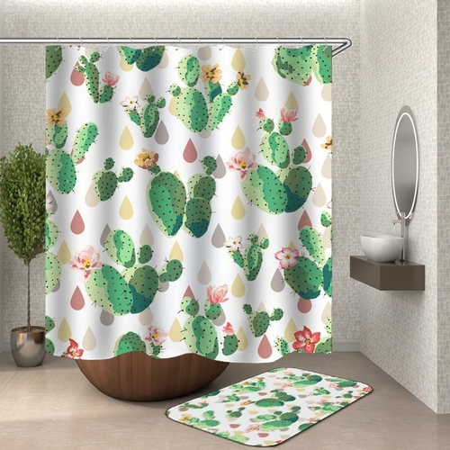 Flowery Cactus Shower Curtain