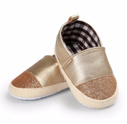 Fashion Gold Pu leather Baby Moccasins Shoes Mixed