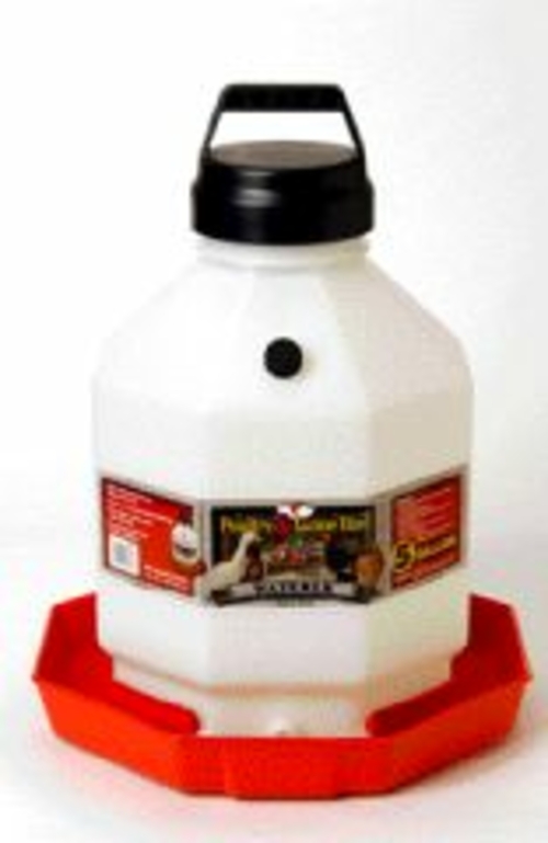 Miller Poultry Fountain Waterer White Red 5 Gallon - PPF-5