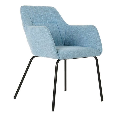 Chair DKD Home Decor Black Multicolour Sky blue 58 x 59 x 76 cm