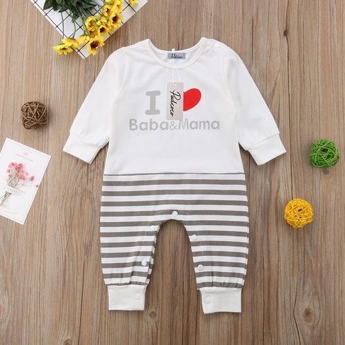 2019 Newborn Baby Kids Boys Girls Striped Love