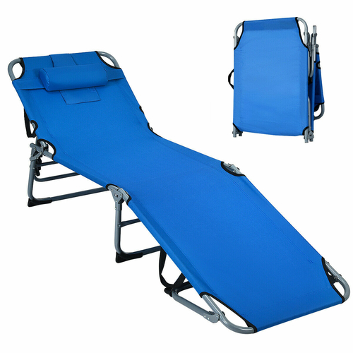 Folding Chaise Lounger Portable Adjustable Recliner