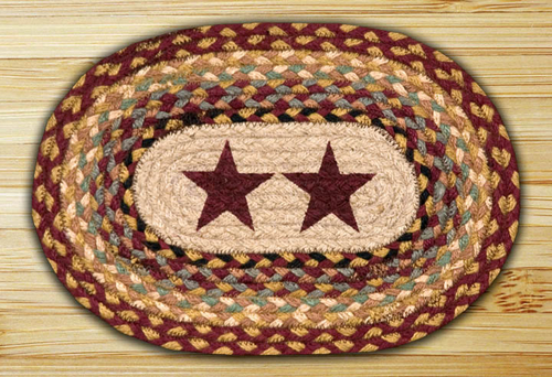 Earth Rugs 81-357BS Burgundy Stars Printed Oval Swatch