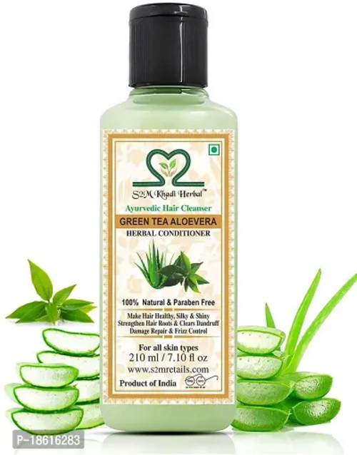 S2M Khadi Herbal Green Tea Aloevera 420 ml ( Pack of 2 , 210 ml Each )