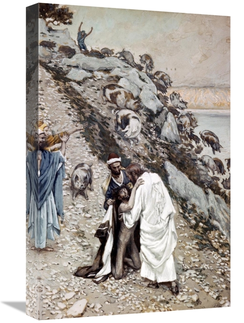 Global Gallery GCS-280521-22-142 22 in. Swine Driven Into the Sea Art 