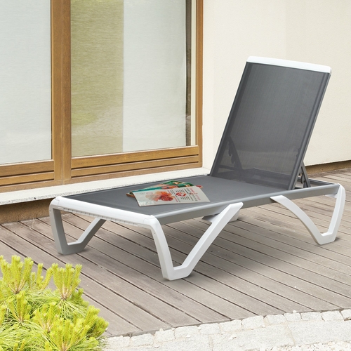 Outsunny Portable Outdoor Chaise Patio Lounge Chair, with 5-Level