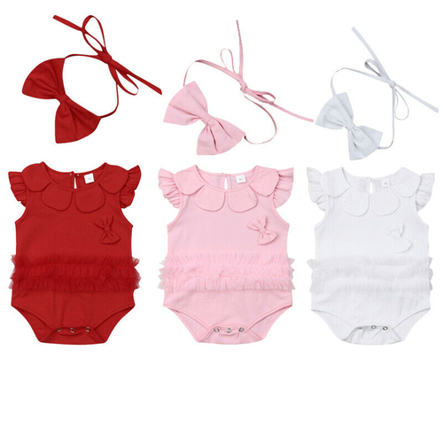 Toddler Kids Baby Girls Cute Bodysuits Headband