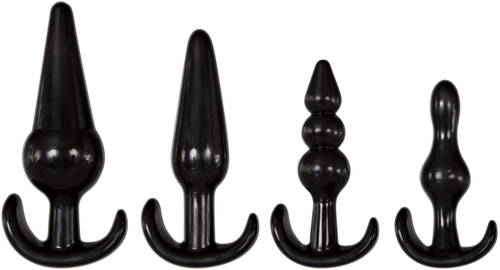 4 Piece Anal Plug Kit - Black