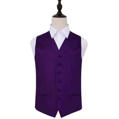 Plain Satin Waistcoat - Purple, 48'