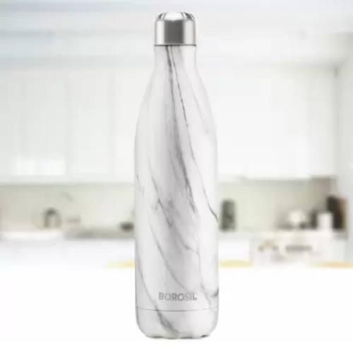 Bolt Marble 750 ml Bottle  (Pack of 1, White, Steel)