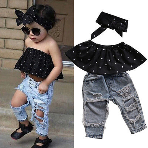 Fashion Infant Baby Girls Clothes Sets Dot