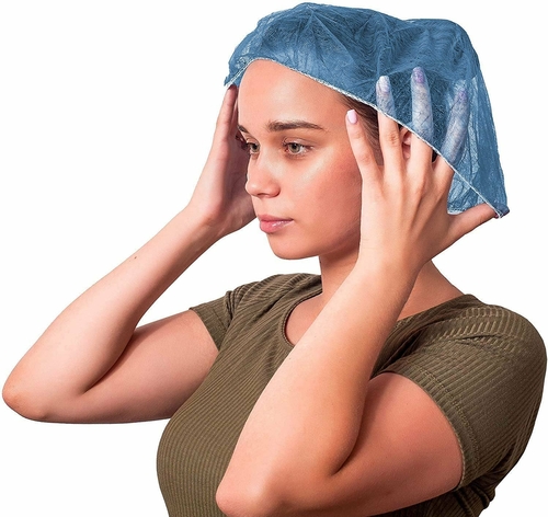 Disposable Hair Net for Men and Women 28", Pack of 100 Blue Bouffant