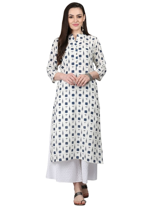 White Color Cotton Flex Kurti