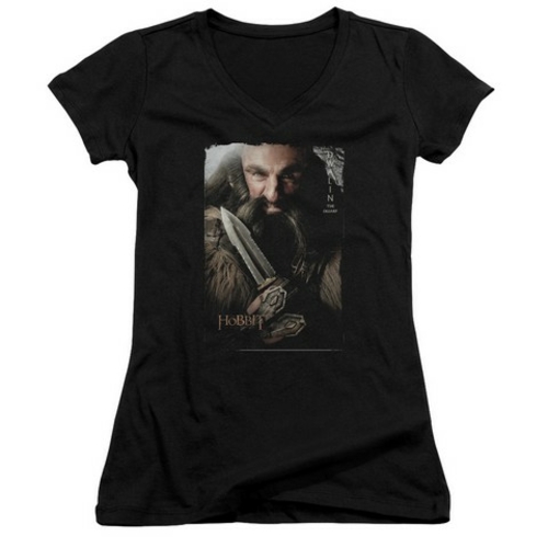 Trevco The Hobbit-Dwalin Junior V-Neck Tee- Black - Large