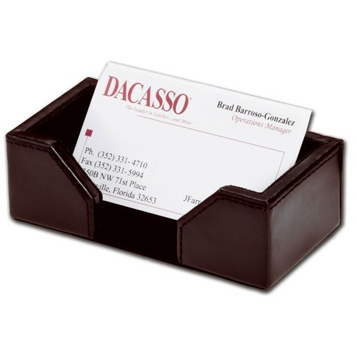 Dacasso A3607 Dark Brown Bonded Leather Business Card Holder