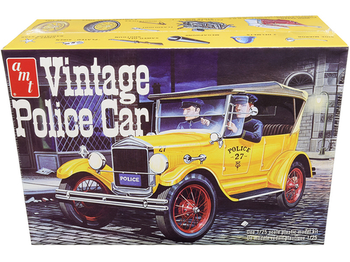 Skill 2 Model Kit 1927 Ford T Vintage Police Car 1/25 Scale Model by