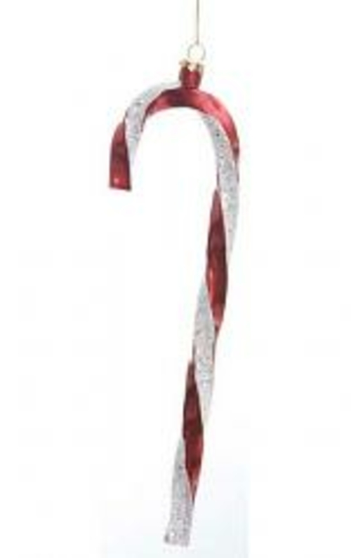 Autograph Foliages J-130930 24 in. Plastic Candy Cane Ornament - Red  