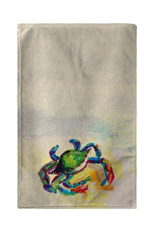 Betsy Drake BT267 30 x 50 in. Teal Crab Beach Towel