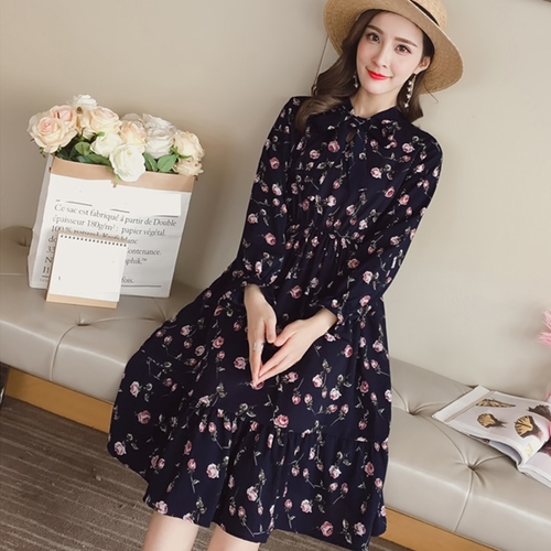 Bohe Women Chiffon Dress Elegant Casual A