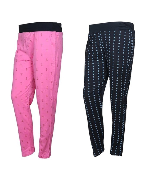 Women Cotton Printed Trackpants Pack of 2 (Size-32) (Color-LIGHT