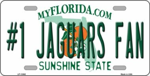 Smart Blonde LP-13362 6 x 12 in. Number 1 Jaguars Fan Novelty Metal Li