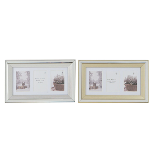 Photo frame DKD Home Decor Crystal polystyrene Golden Silver