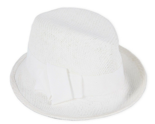 White trilby ladies hat