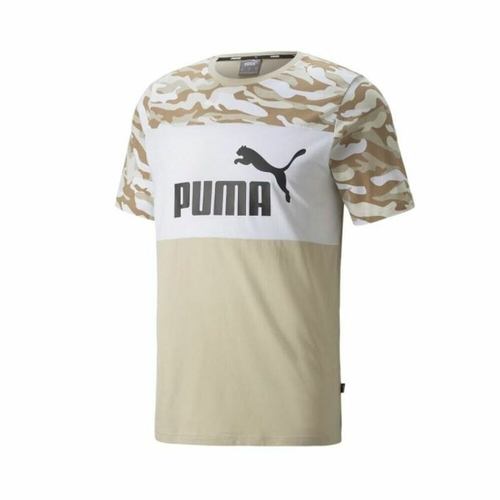 Men’s Short Sleeve T-Shirt Puma Essentials Camo Beige