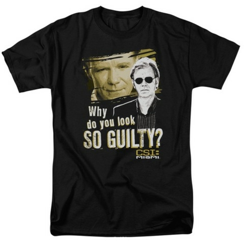 Trevco Csi Miami-So Guilty - Short Sleeve Adult 18-1 Tee - Black- Larg