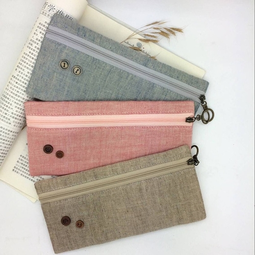 High quality Brief Style School Pencil Case Flax