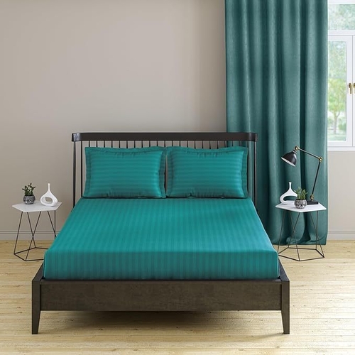 Basic 1Cm Satin Stripe Pure Cotton 210Tc, 3Pc Bedding Set, King Luxe