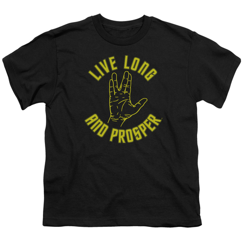 Trevco CBS591E-YT-4 Star Trek & Live Long Hand Short Sleeve Cotton You