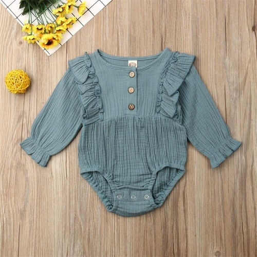 Autumn Newborn Baby Girl Solid Plain Romper