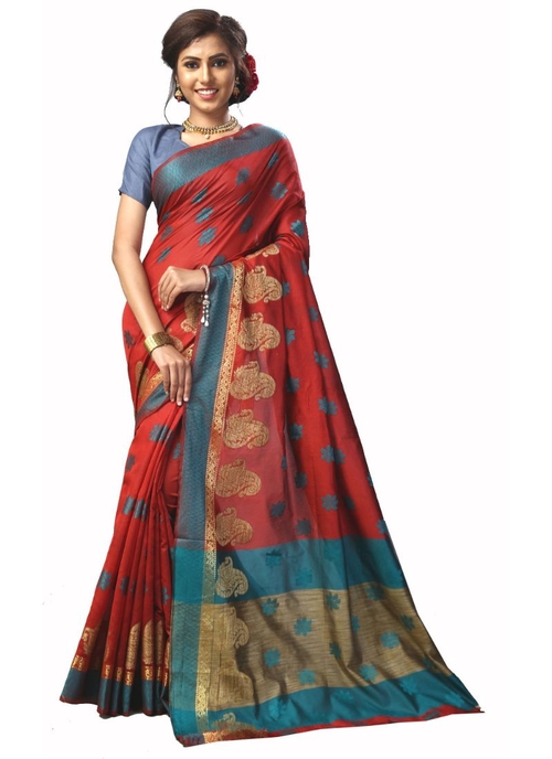 Generic Women's dhupain Saree (Red, 5-6 Mtrs)