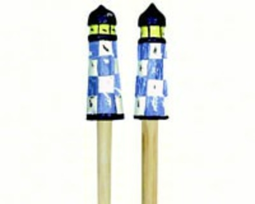 Songbird Essentials SE3918204 Salad Server Lighthouse Blue White Check