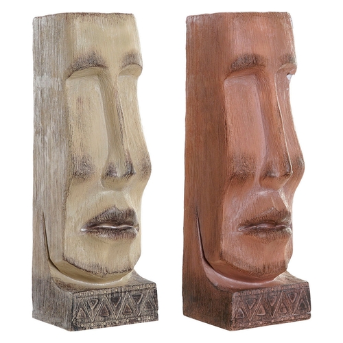 Planter DKD Home Decor 16 x 17 x 49 cm Face Beige Terracotta Resin (2