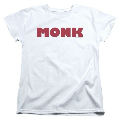Trevco Monk-Logo Short Sleeve Womens Tee, White - 2X
